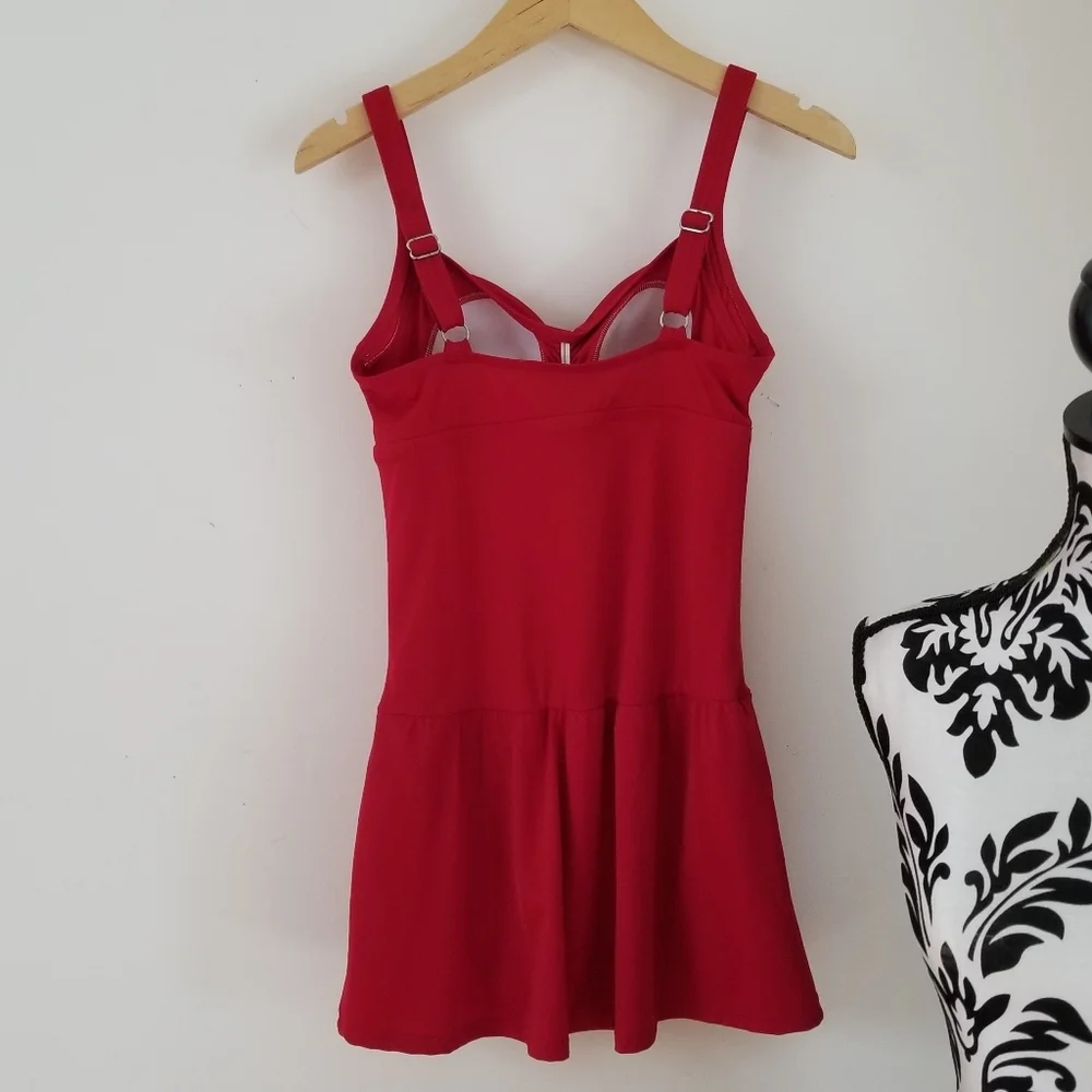 Jantzen Red Skirted One Piece Swimsuit